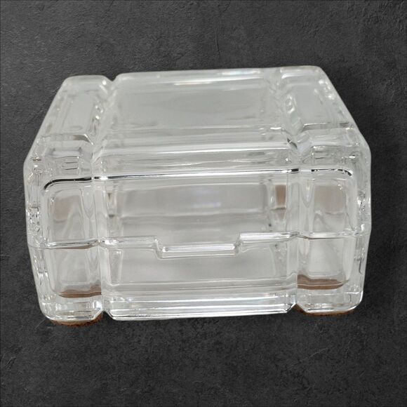 Vintage 1990 Career Expo Crystal Trinket Box Hot Air Balloon Etched Lid 3.75" - Picture 6 of 14